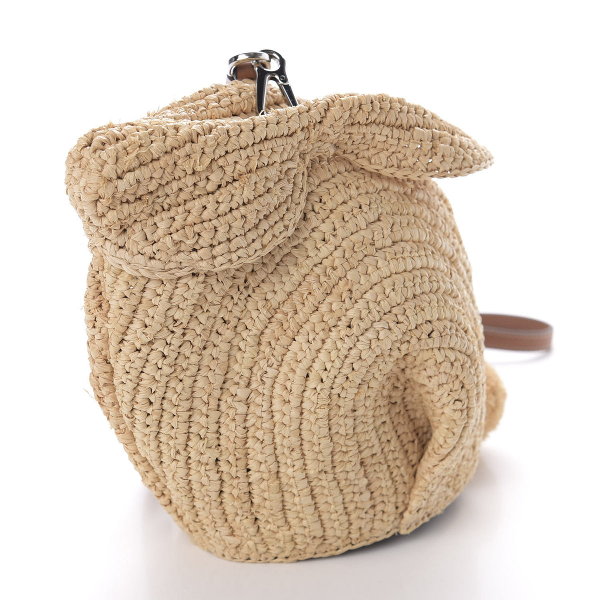 Loewe Raffia Mini Bunny Crossbody Bag Natural Tan 642671 