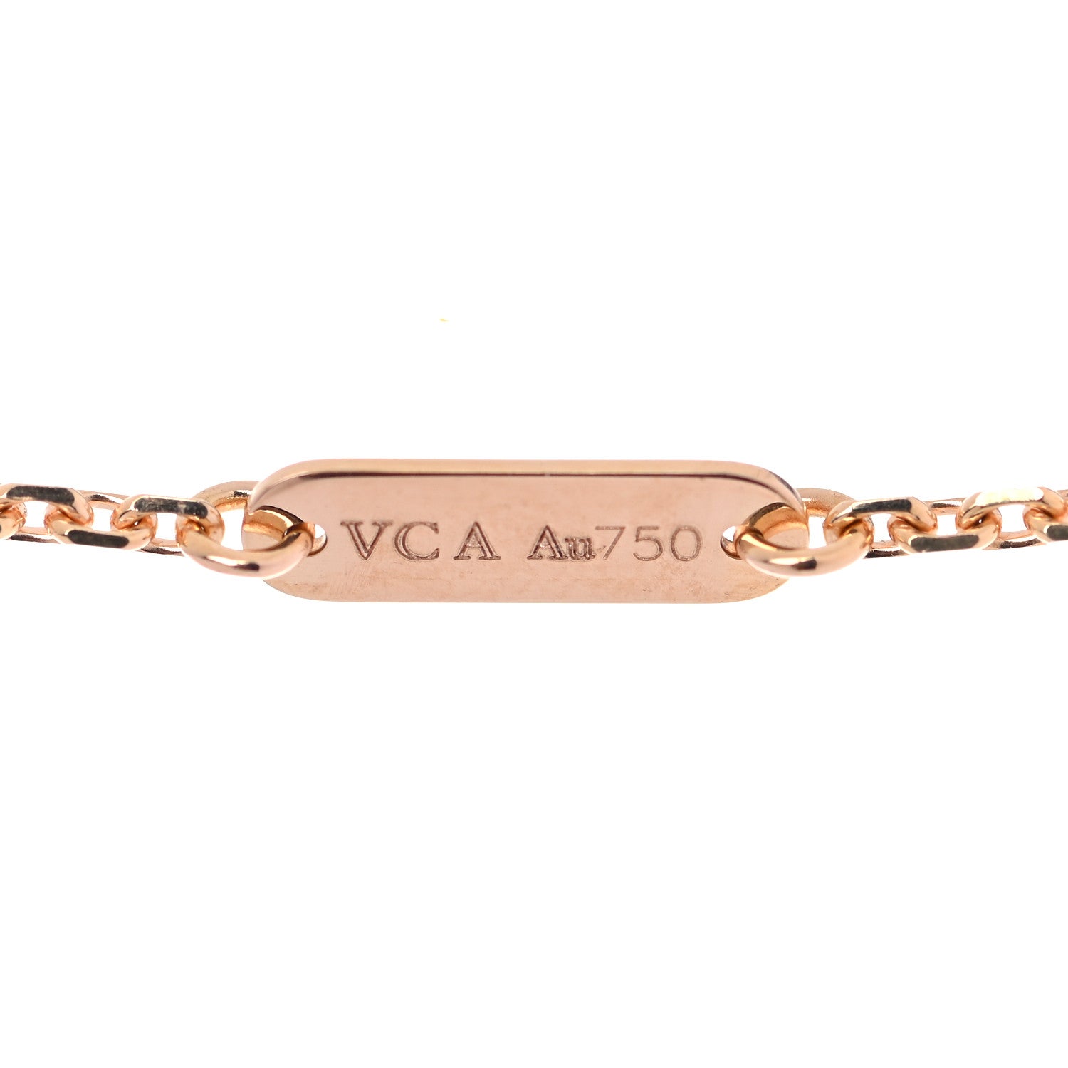 Van Cleef & Arpels 18K Rose Gold Diamond Mother of Pearl Vintage Alhambra Pendant Necklace 4 of 5