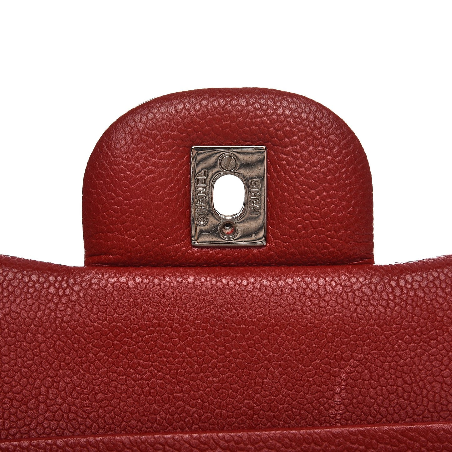 Caviar Quilted Jumbo Double Flap Red