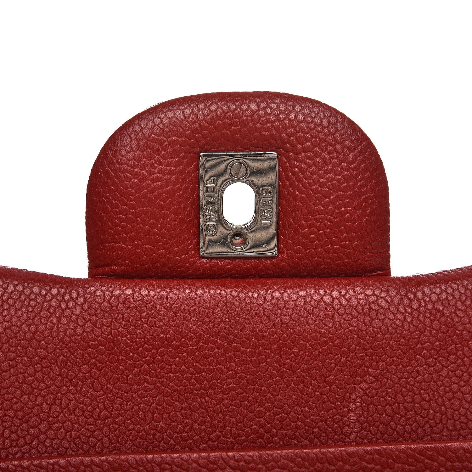 Chanel Caviar Quilted Jumbo Double Flap Red 11 of 12