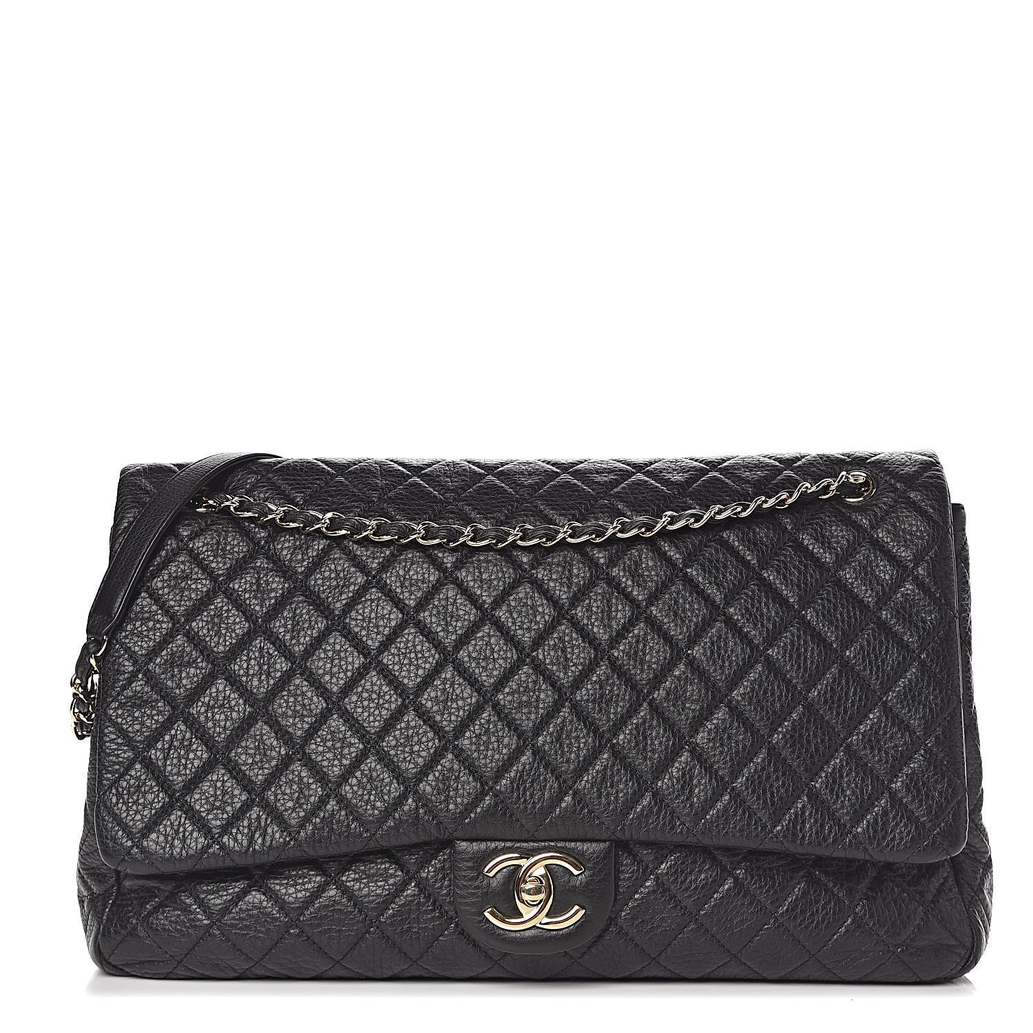 Chanel Calfskin Quilted XXL Travel Flap Bag Black 1 of 10