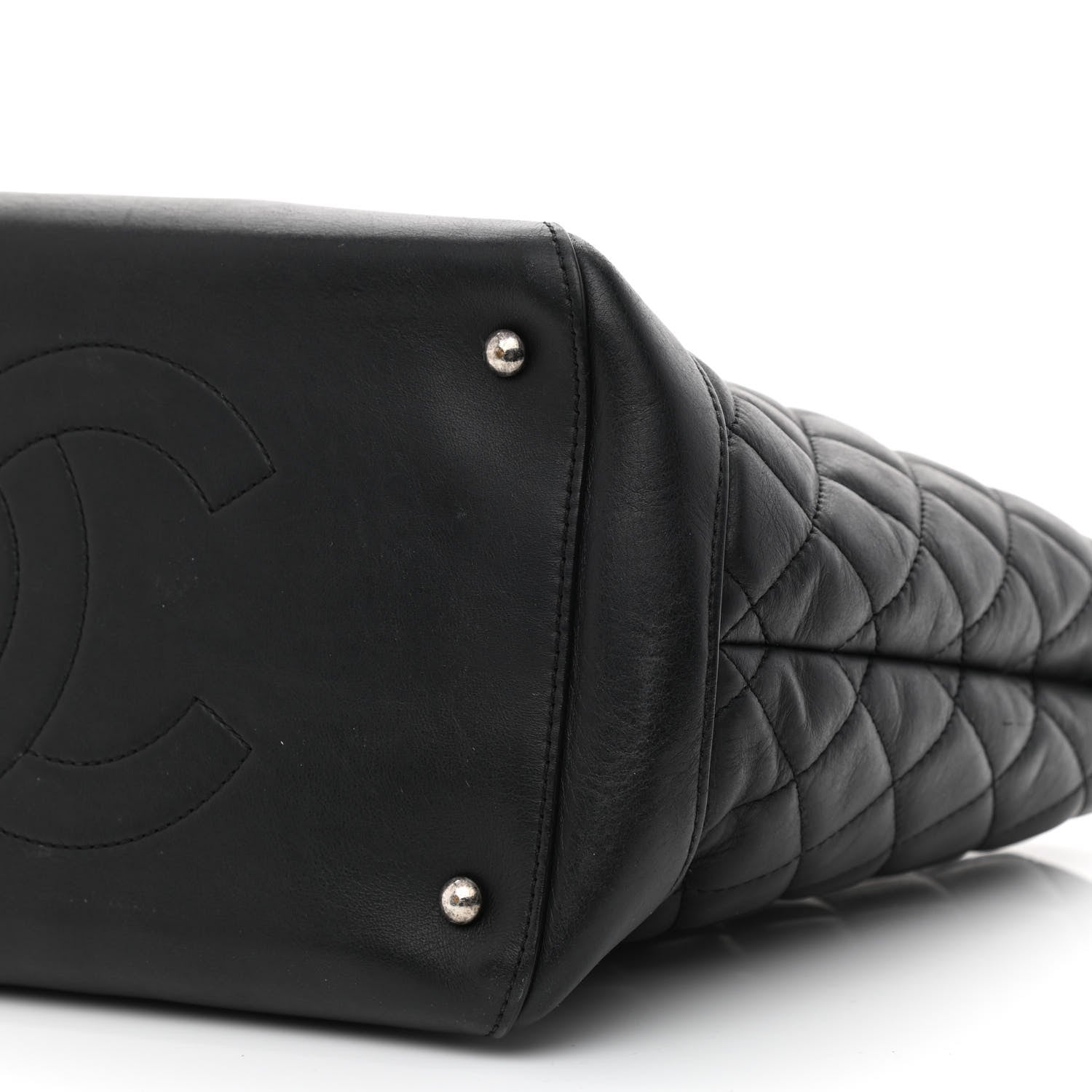 Chanel Calfskin Quilted Small Easy Shopping Tote Black 10 of 12