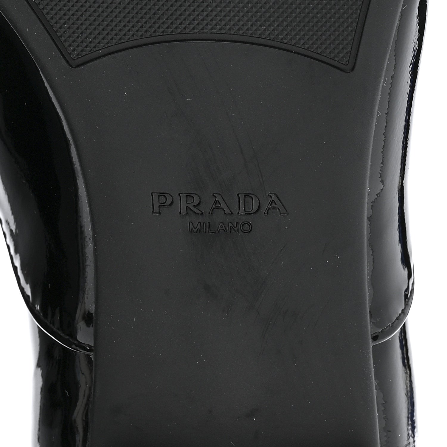 Prada Vernice Lace Up Oxfords 38 Black 9 of 9