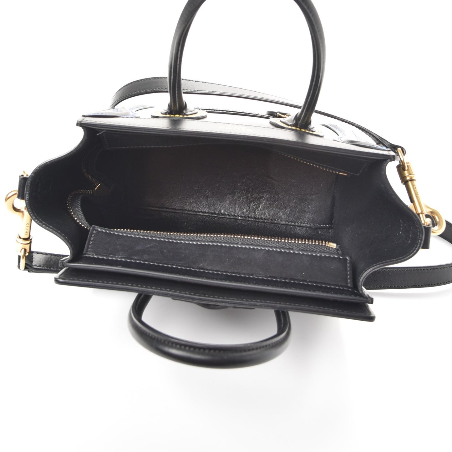 Smooth Calfskin Multicolor Double Stitching Nano Luggage Black