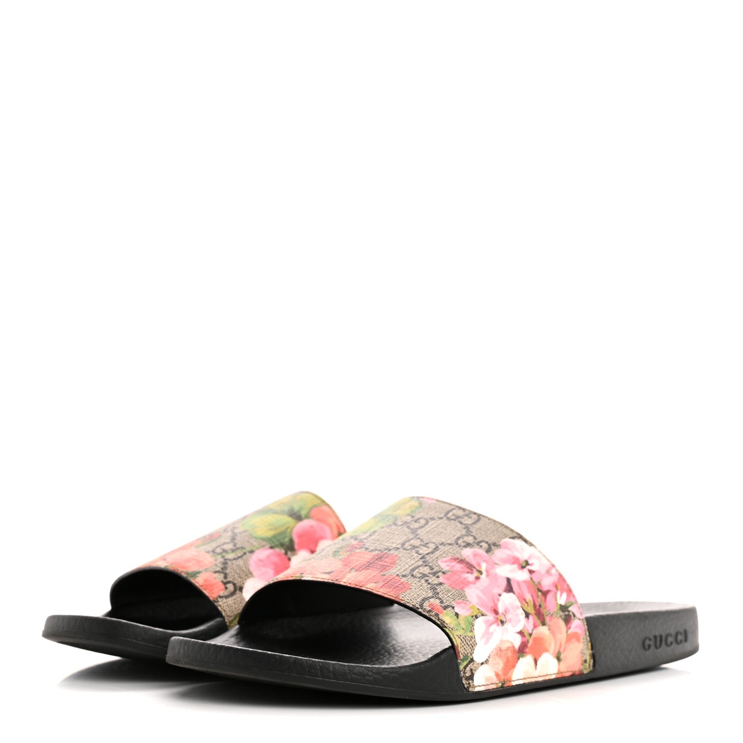 Gucci GG Supreme Monogram Blooms Slide Sandals 40 Beige Multicolor 4 of 10