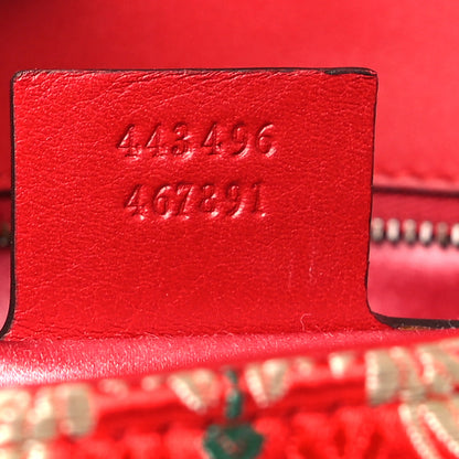 Gucci Jacquard Matelasse Floral Medium GG Marmont Shoulder Bag Red 7 of 13