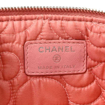 Chanel Lambskin Camellia Embossed Cosmetic Pouch Pink 6 of 9
