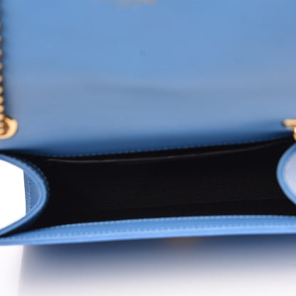 Saint Laurent Grain De Poudre Small Classic Monogram Kate Satchel Blue Clair 5 of 10