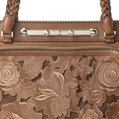 Valentino Garavani Vitello Lace Demetra Satchel Cognac 9 of 9