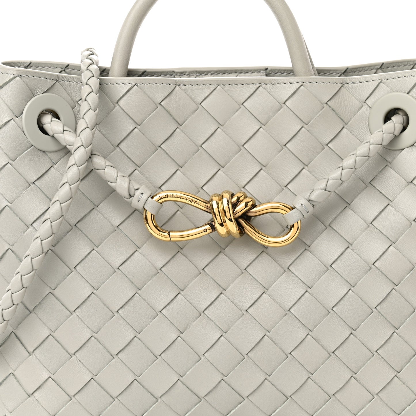 Nappa Intrecciato Small Andiamo Shoulder Bag Agate Grey