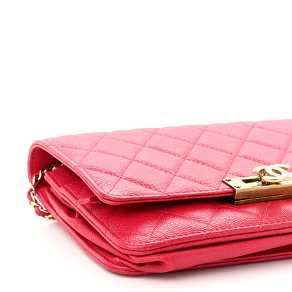 Chanel Caviar Quilted Golden Class Wallet On Chain WOC Fuchsia 9 of 10