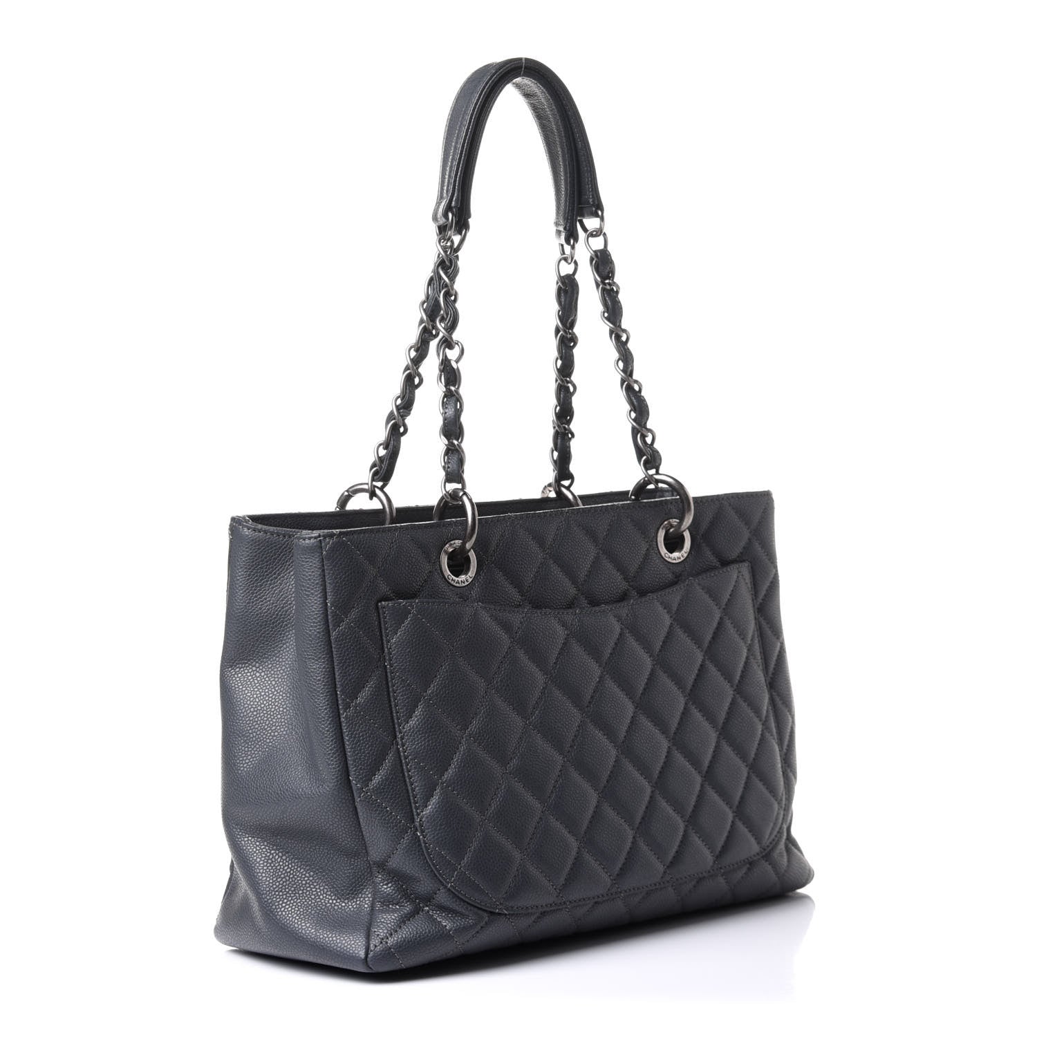 Chanel Caviar Quilted Grand Shopping Tote GST Grey 3 of 12