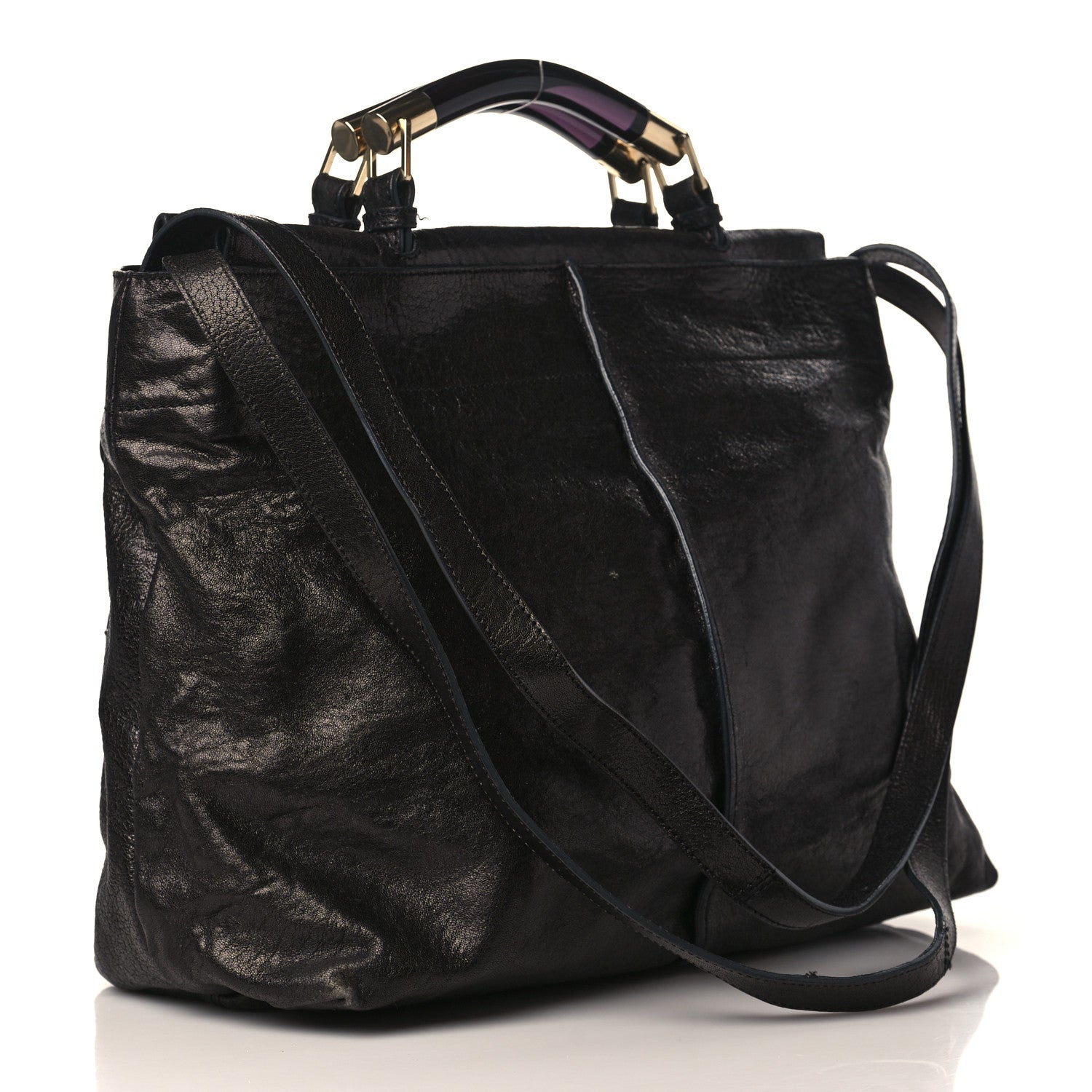 Chloe Leather Saskia Satchel Black 3 of 15