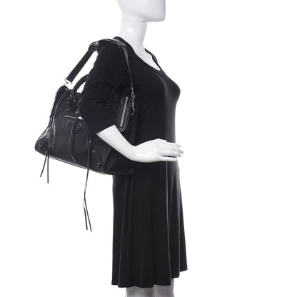 Balenciaga Margaux Calfskin Classic Silver Ring Hardware City Black 2 of 13
