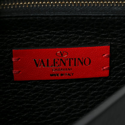 Valentino Garavani Pebbled Calfskin Rockstud Side Slip Crossbody Black 6 of 6