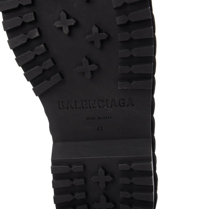 Balenciaga Calfskin Woven Detail Mens Combat Boots 42 Bordeaux 6 of 9