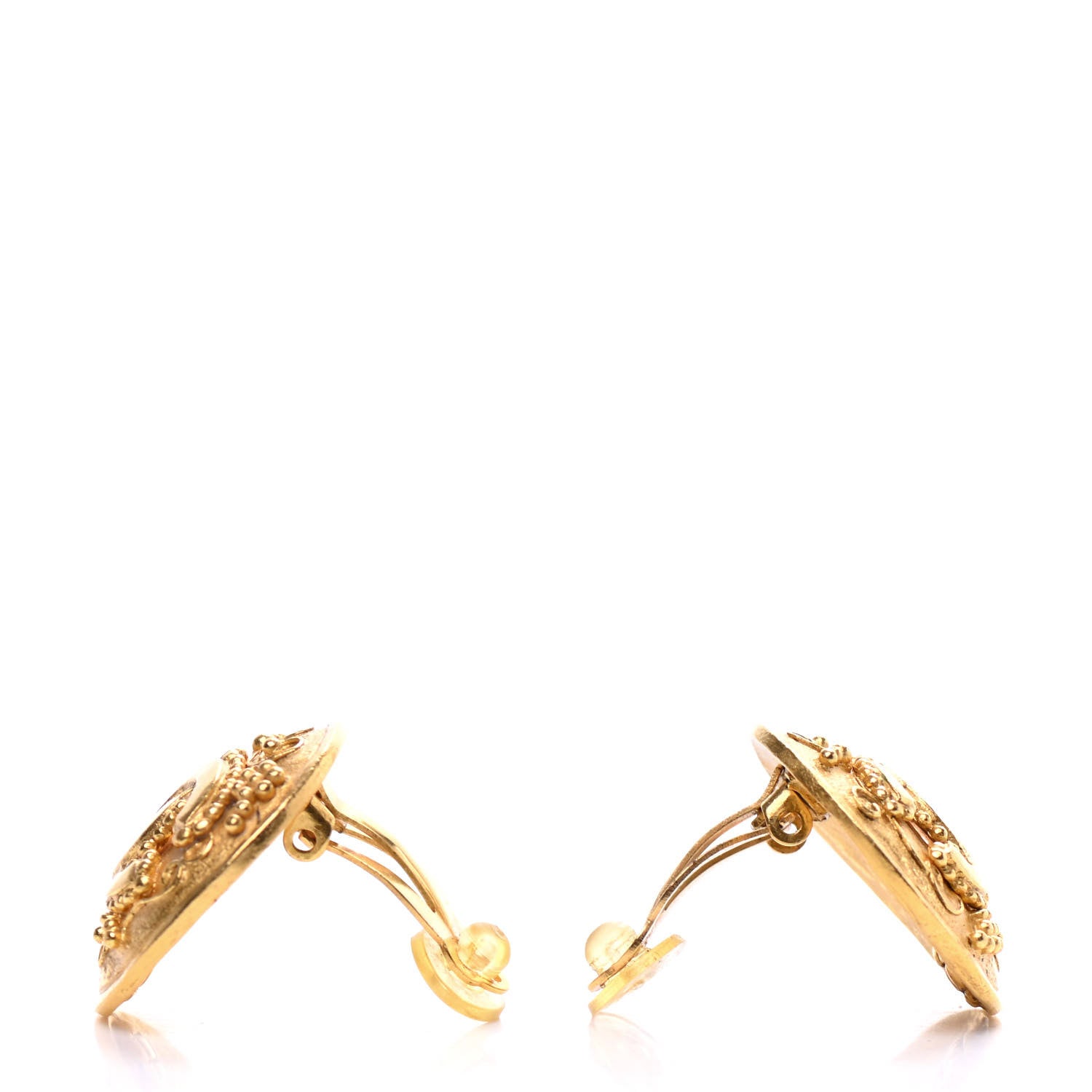 Chanel CC Clip On Earrings Gold 3 of 5