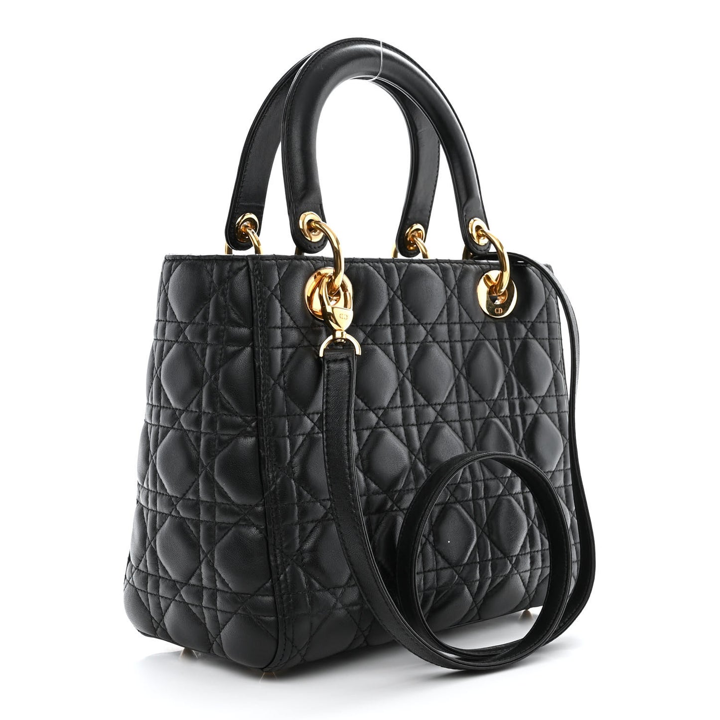 Lambskin Cannage Medium Lady Dior Black