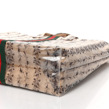 Gucci X COME DE GARCONS Plastic Web Floral Paper Shopper Tote 8 of 9