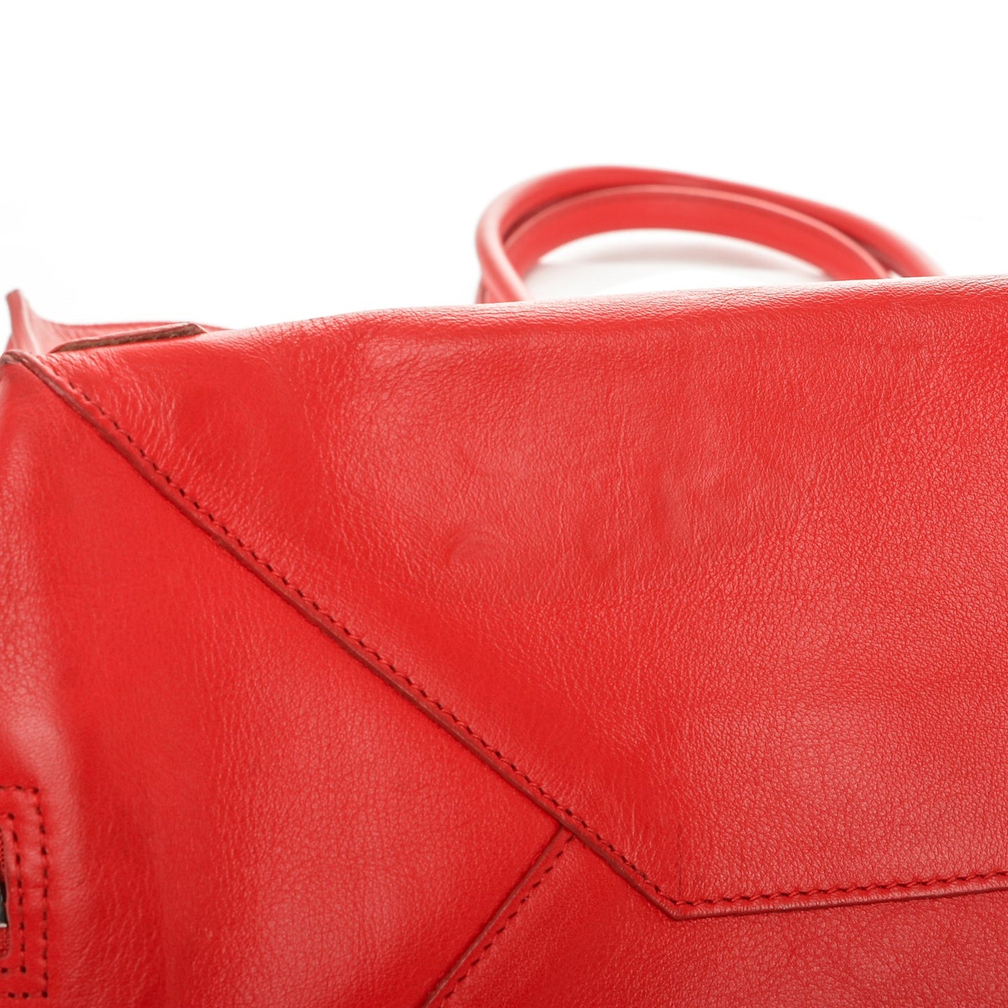 Veau Papier A4 Zip Around Tote Rouge Coquelicot