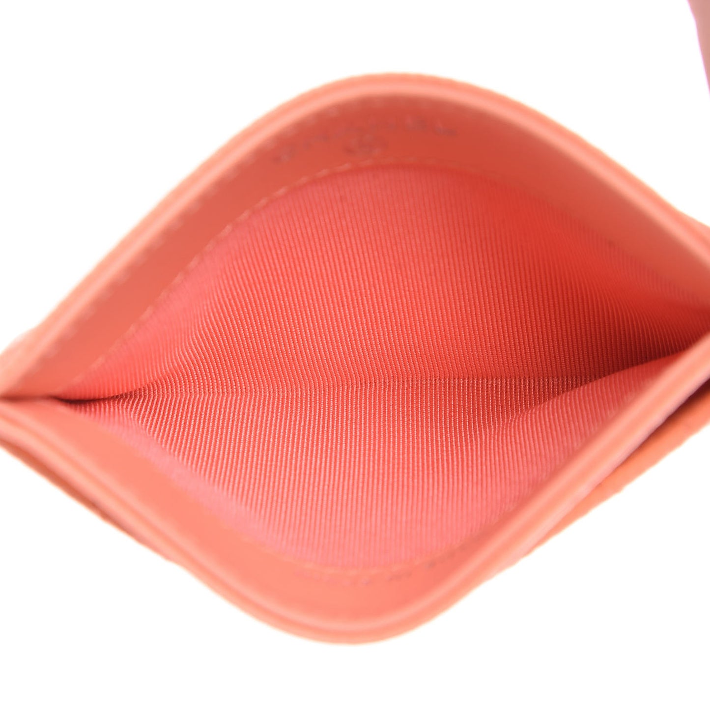 Caviar Quilted Card Holder Coral
