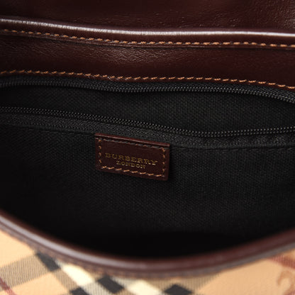Burberry Haymarket Check Buckle Satchel Brown 8 of 10