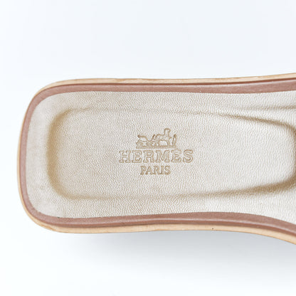 Hermes Box Calfskin Oran Sandals 37.5 Gold 7 of 8