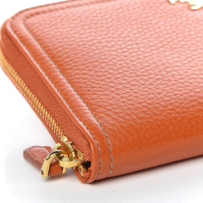 Prada Vitello Daino Zip Around Wallet Papaya 5 of 10