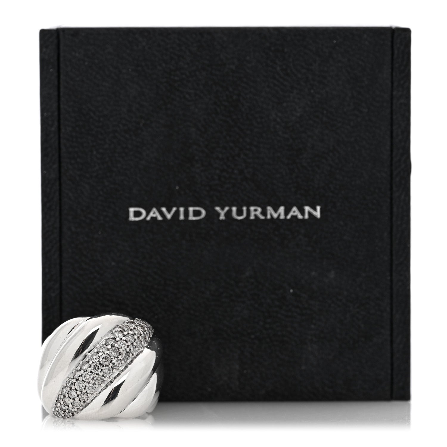 David Yurman Sterling Silver Diamond Sculpted Cable Ring 51 5.75 5 of 5