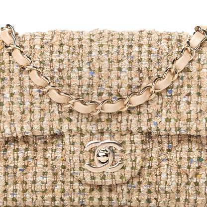 Chanel Tweed Quilted Mini Rectangular Flap Beige 10 of 11