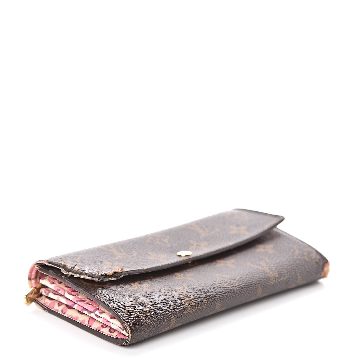 Monogram Leopard Sarah Wallet Blanc Corail