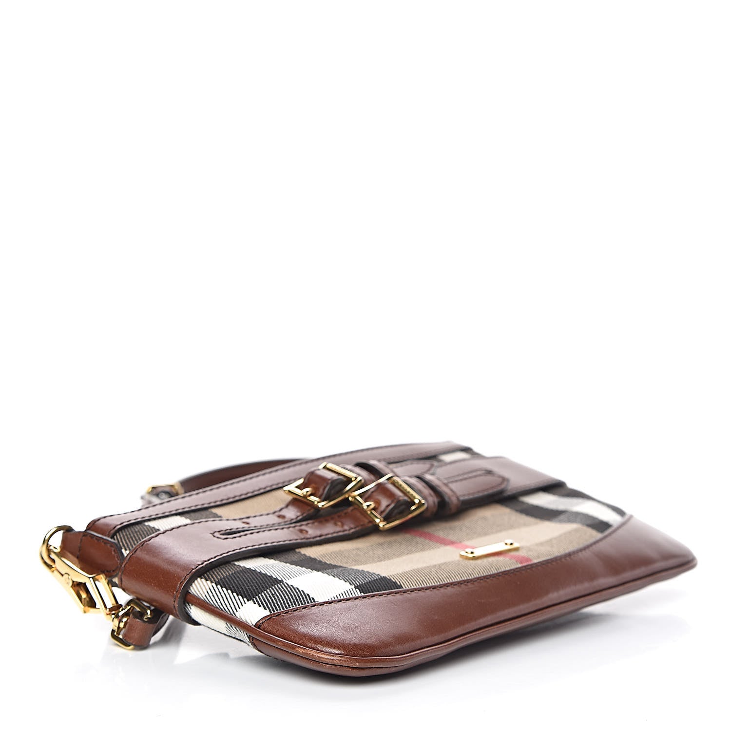 Burberry House Check Bridle Calfskin Peyton Crossbody Tan 5 of 15