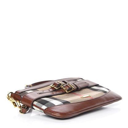 Burberry House Check Bridle Calfskin Peyton Crossbody Tan 5 of 15