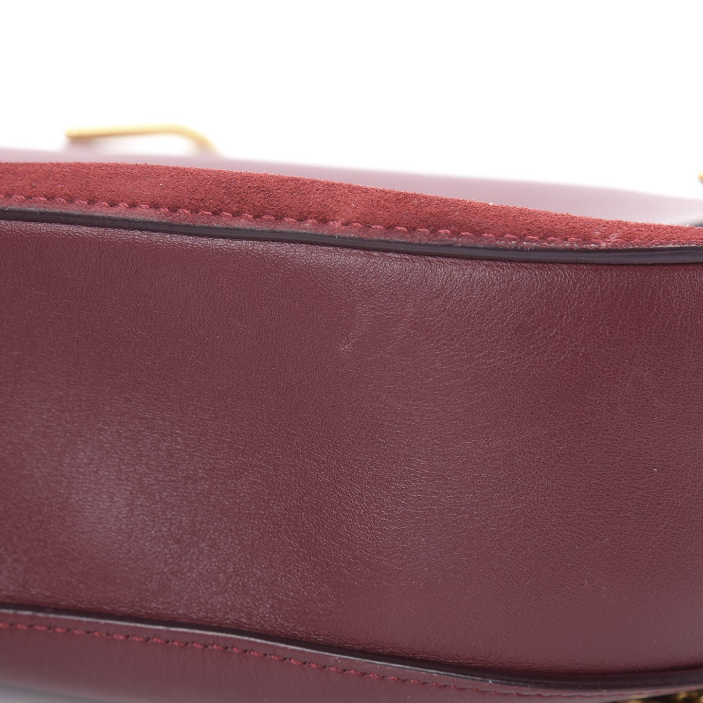 Suede Smooth Calfskin Drew Shoulder Bag Plum Purple