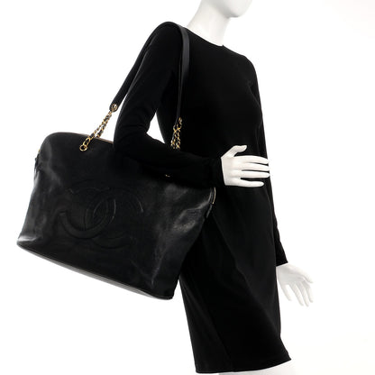 Chanel Caviar Large CC Shoulder Bag Black 2 of 8