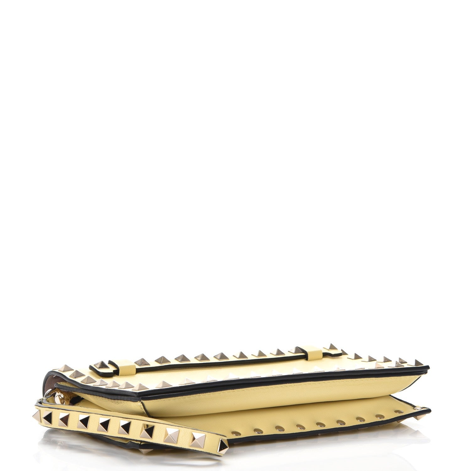 Valentino Garavani Nappa Small Rockstud Wristlet Clutch Light Yellow 4 of 8