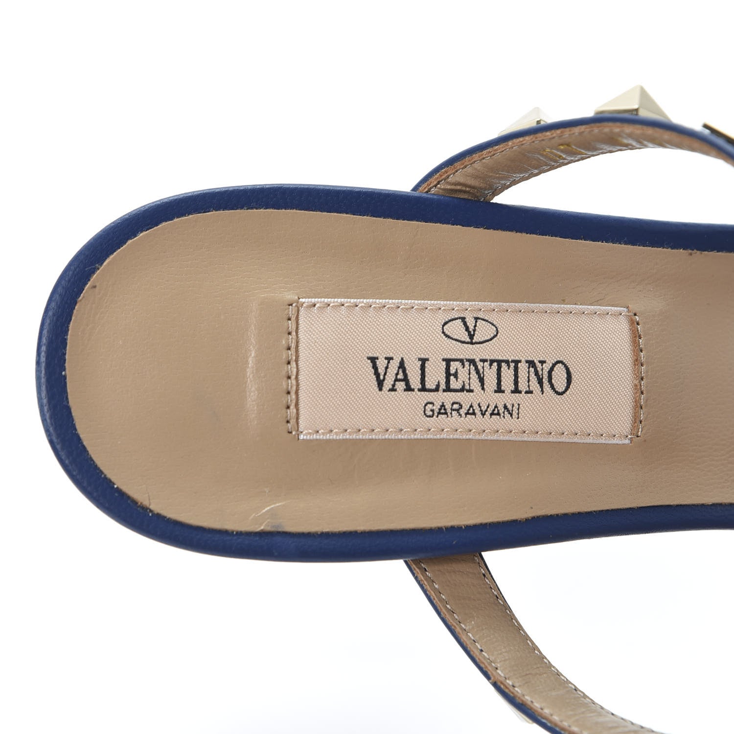 Valentino Garavani Calfskin Rockstud 60mm Caged Slide Sandals 36.5 Light Ocean 7 of 10