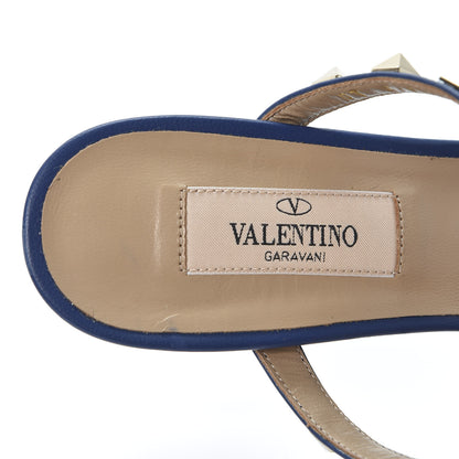 Valentino Garavani Calfskin Rockstud 60mm Caged Slide Sandals 36.5 Light Ocean 7 of 10