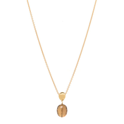 Marco Bicego 18K Yellow Gold Smoky Quartz Siviglia Pendant Necklace 1 of 5