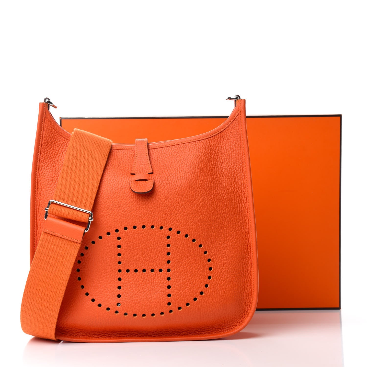 Hermes Taurillon Clemence Evelyne III PM Feu 11 of 11
