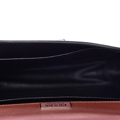 Prada Metallic City Calf Saffiano Cahier Bag Antico Mordore Black 4 of 8