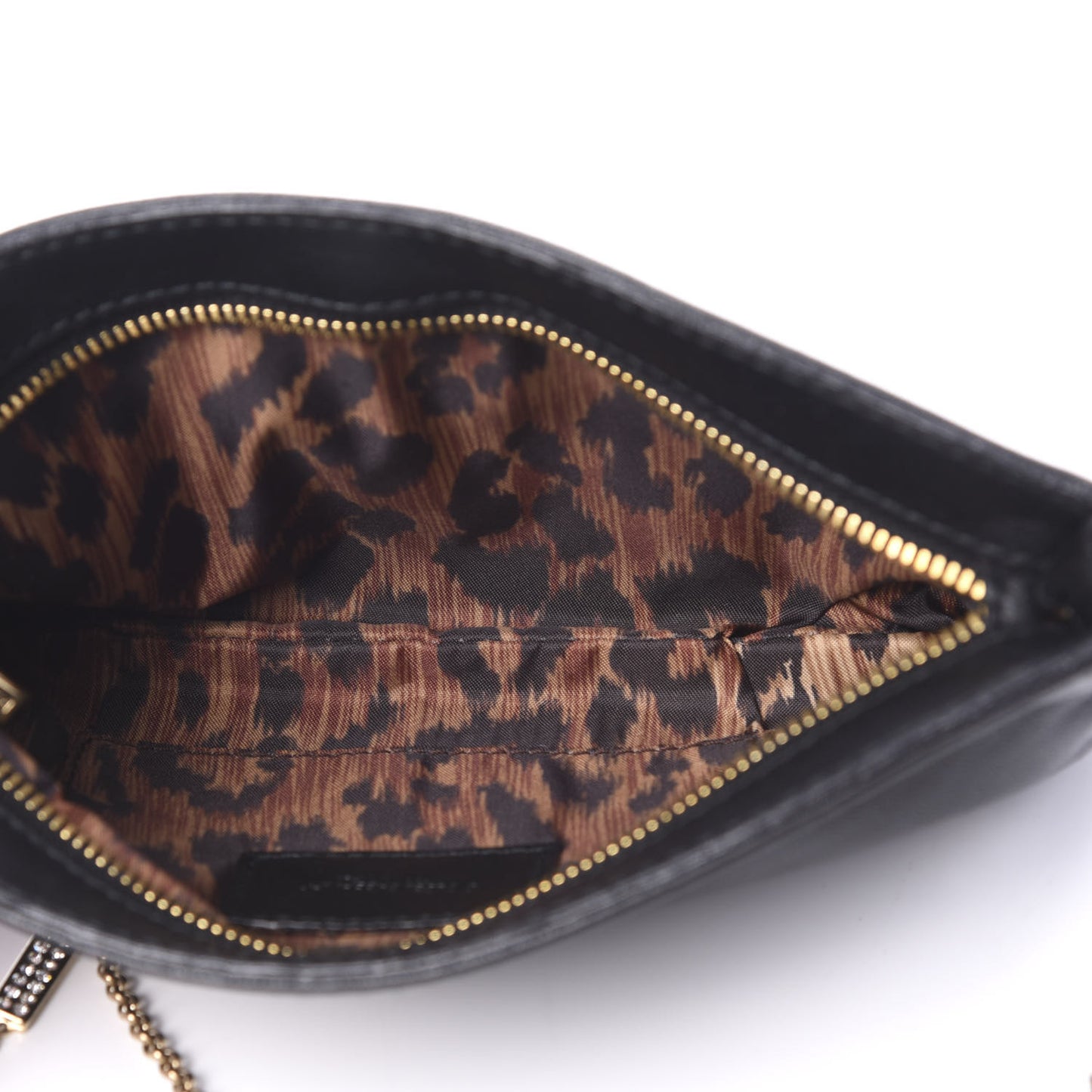 Calfskin Crystal Pochette Black