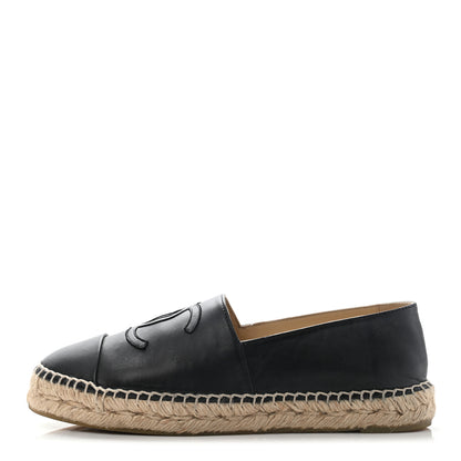 Chanel Lambskin CC Espadrilles 38 Black 1 of 15
