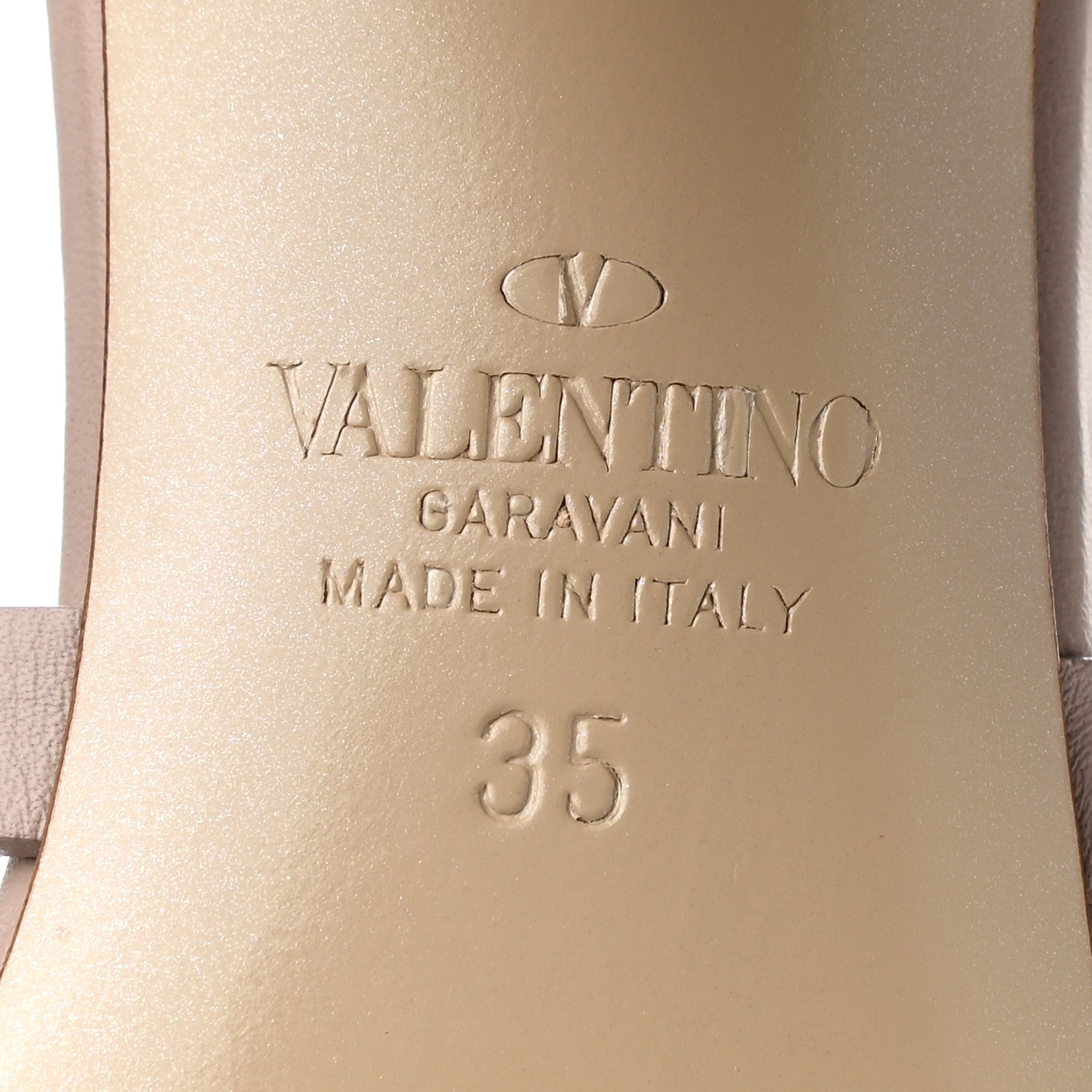 Valentino Garavani Calfskin Lacquered Monochrome Rockstud 60mm City Sandals 35.5 Poudre 6 of 10