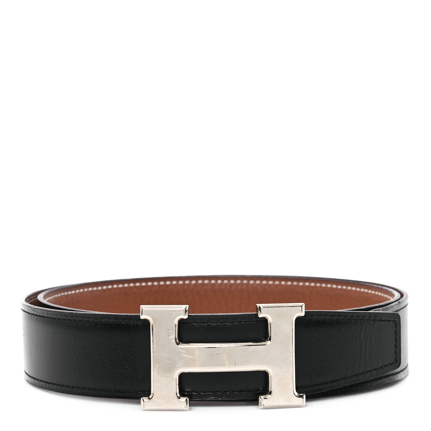 Hermes Box Togo 32mm H Belt 85 34 Black Gold 1 of 6
