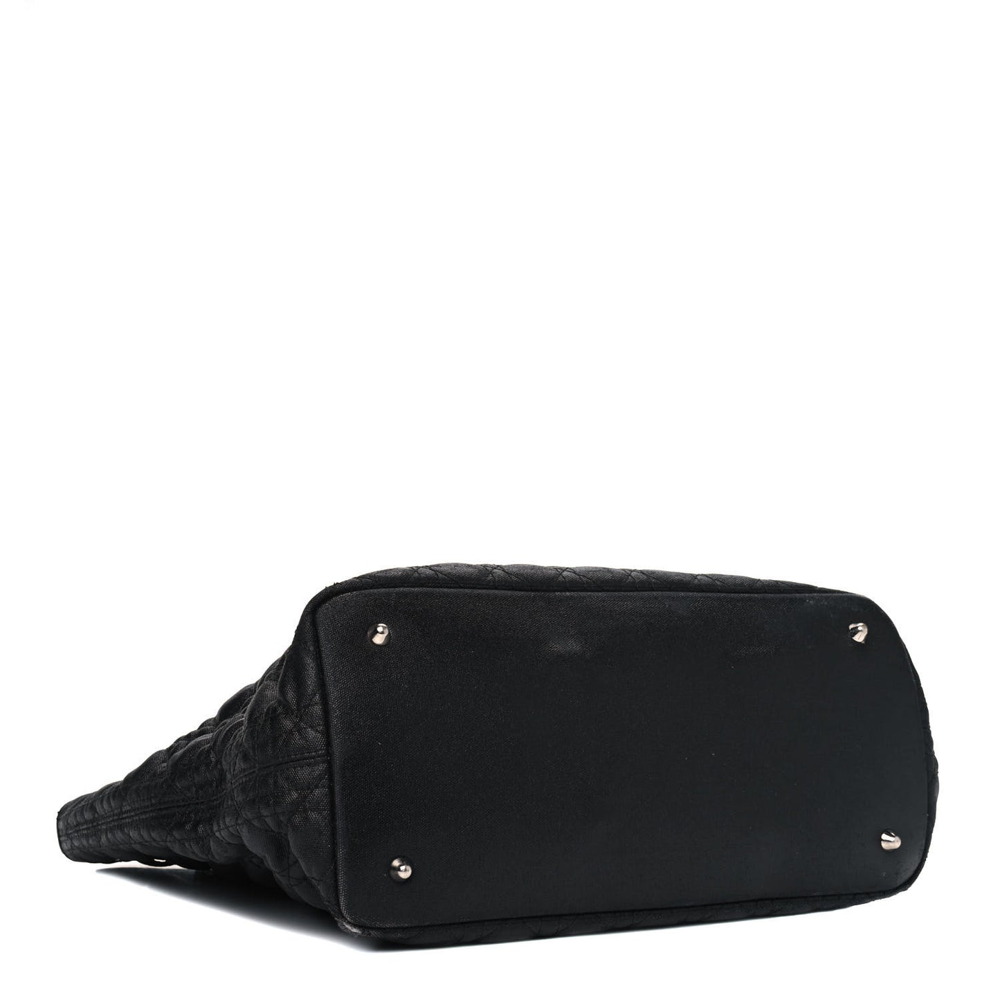 Coated Canvas Cannage Medium Panarea Tote Black