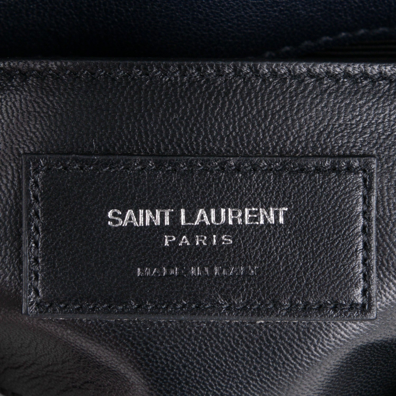 Saint Laurent Sheepskin Matelasse Chevron Monogram Medium College Bag Navy 6 of 7