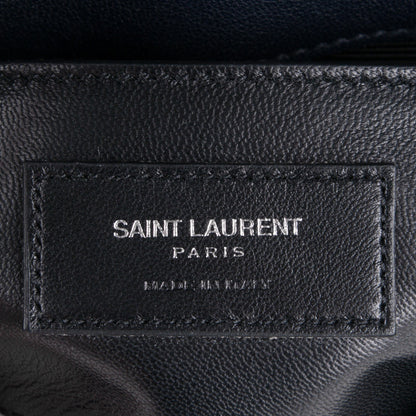 Saint Laurent Sheepskin Matelasse Chevron Monogram Medium College Bag Navy 6 of 7