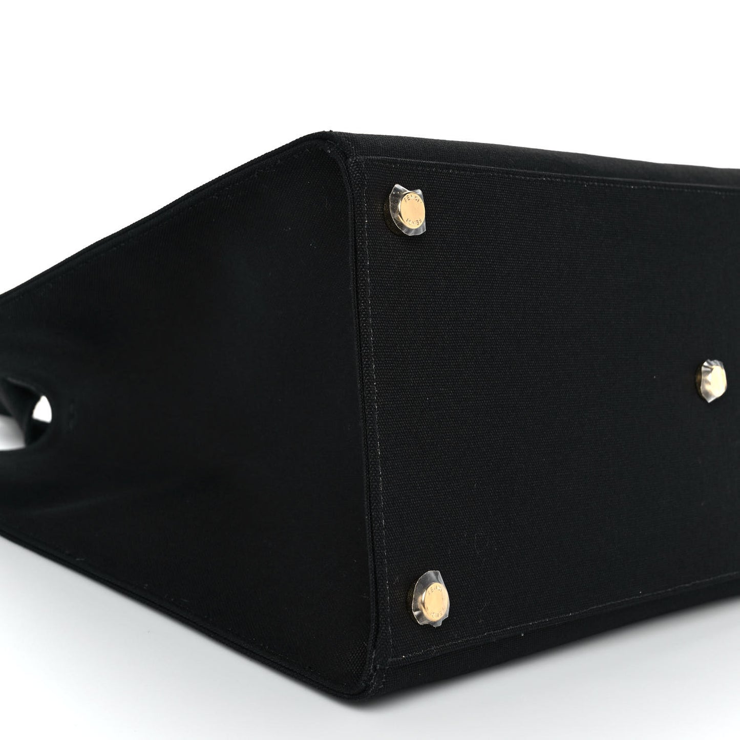 X VERSACE Cotton Canvas Cuoio Romano Fendace Logo Embroidered Signature Shopping Tote Black Gold