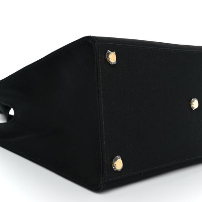 Fendi X VERSACE Cotton Canvas Cuoio Romano Fendace Logo Embroidered Signature Shopping Tote Black Gold 4 of 7